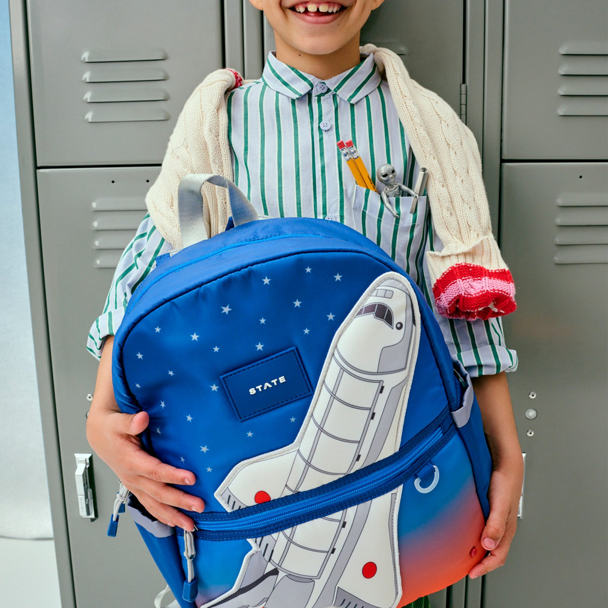 State Bags Kane Kids Backpack Nylon Puffer Spaceship