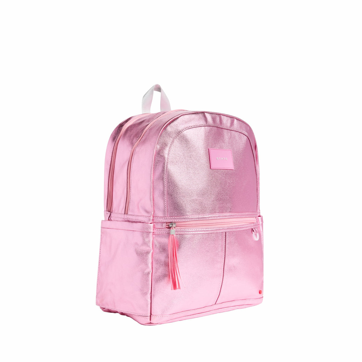 State Bags Kane Kids Double Pocket Backpack Metallic Pink/Silver
