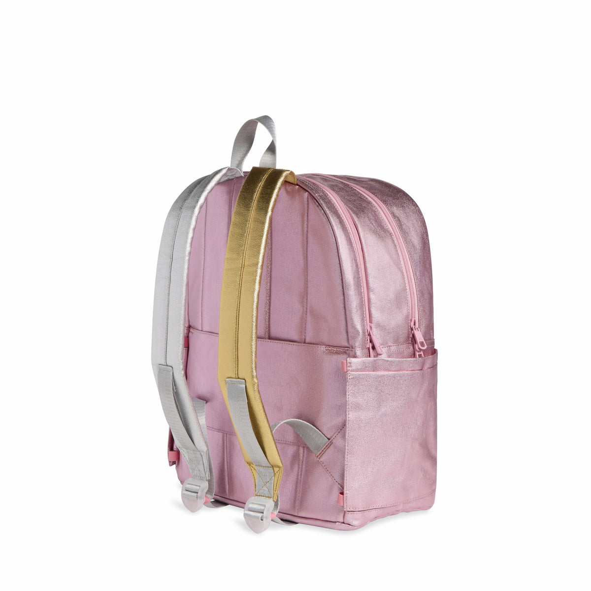 State Bags Kane Kids Double Pocket Backpack Metallic Pink/Silver
