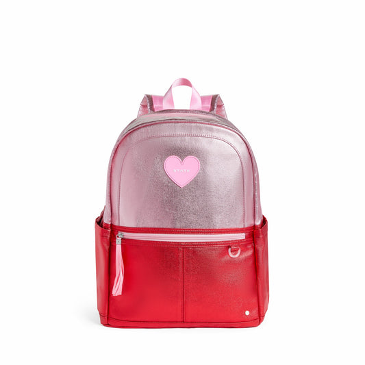 State Bags Kane Kids Double Pocket Backpack Metallic Pink/Red Colorblock