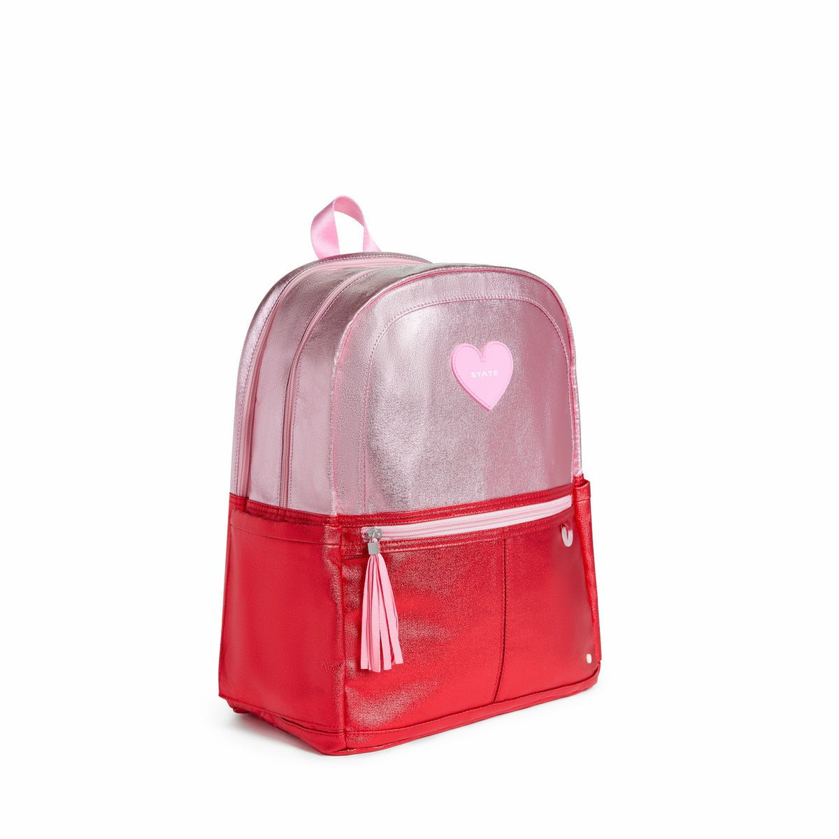 State Bags Kane Kids Double Pocket Backpack Metallic Pink/Red Colorblock