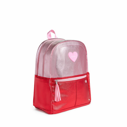 State Bags Kane Kids Double Pocket Backpack Metallic Pink/Red Colorblock