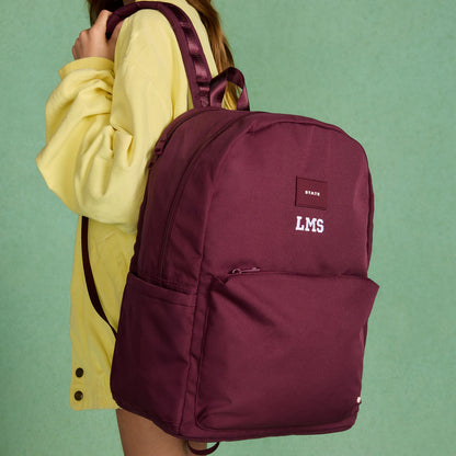 State Bags Reed Backpack Recycled Polycanvas Burgundy