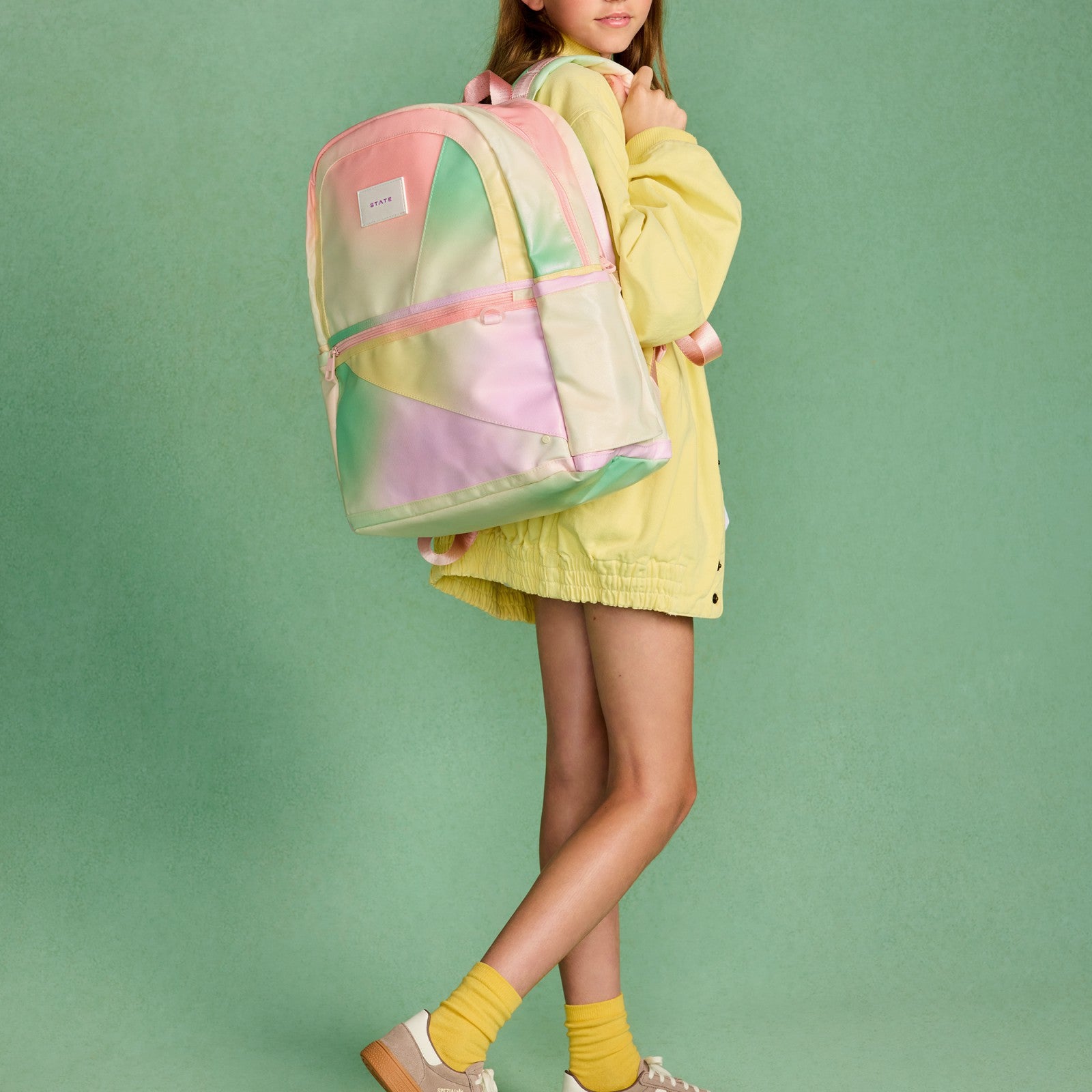 State Bags Kane Kids Large Backpack Metallic Tie Dye Patchwork