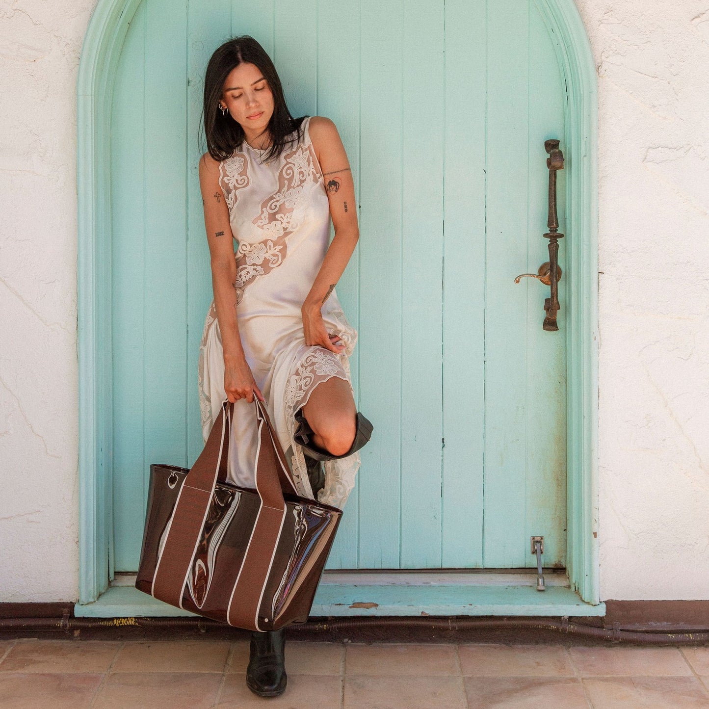 State Bags Wellington Cabana Tote TPU Brown