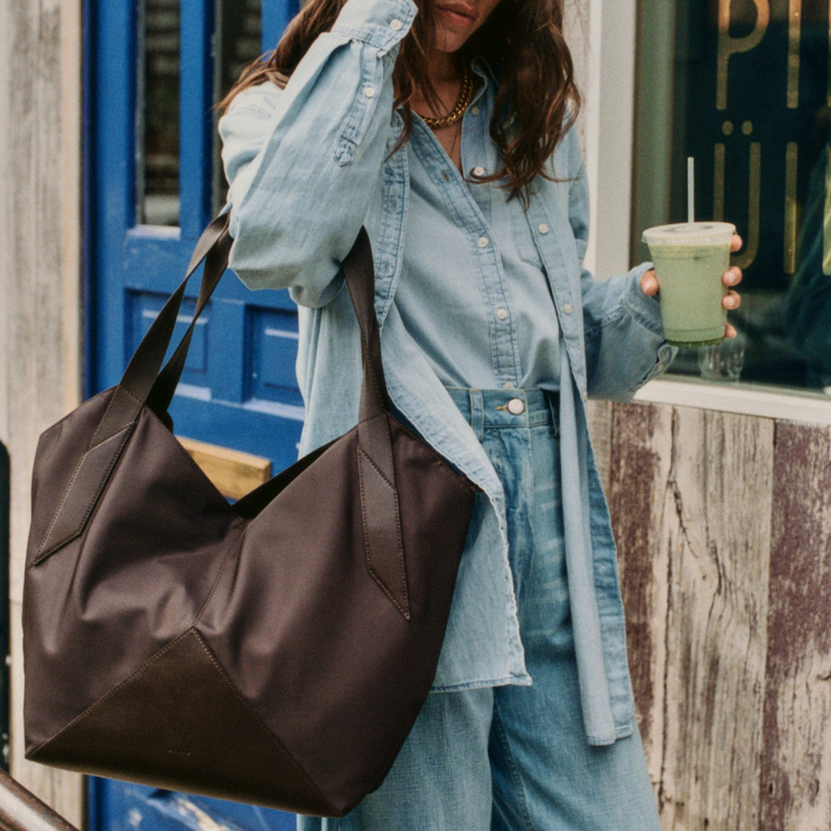 State Bags Beverly Tote Recycled Nylon Brown