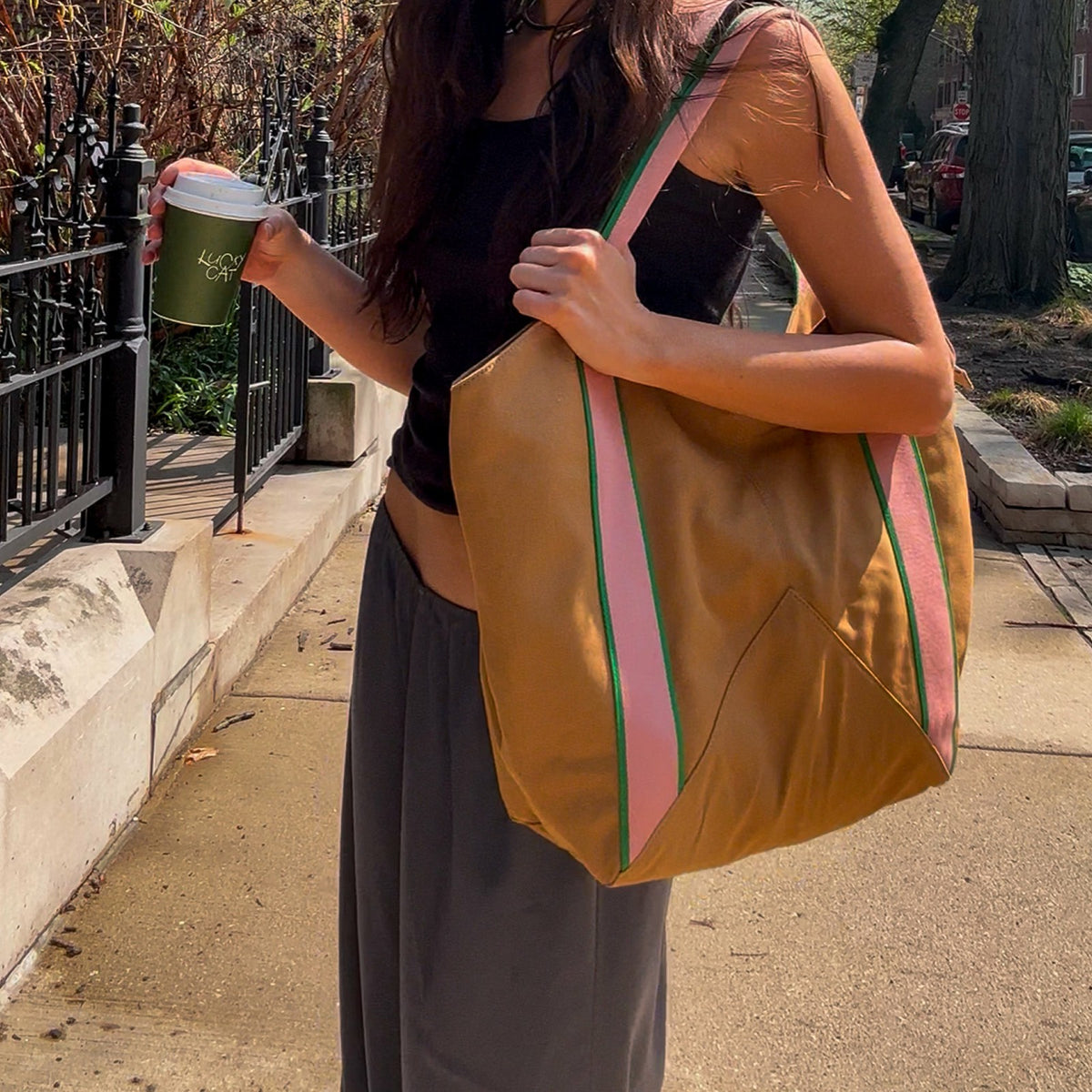 State Bags Beverly Tote Cotton Canvas Cinnamon
