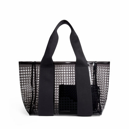 State Bags Wellington Cabana Tote Black Perforated TPU