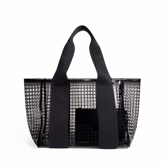State Bags Wellington Cabana Tote Black Perforated TPU