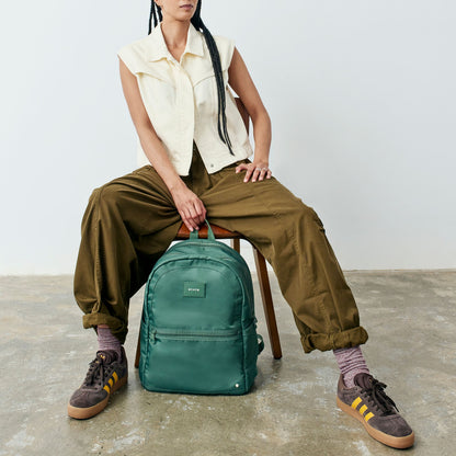 State Bags Evans Double Pocket Backpack Recycled Nylon Olive