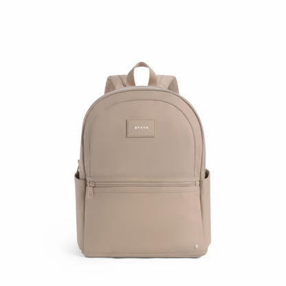 State Bags Evans Double Pocket Backpack Recycled Nylon Sand