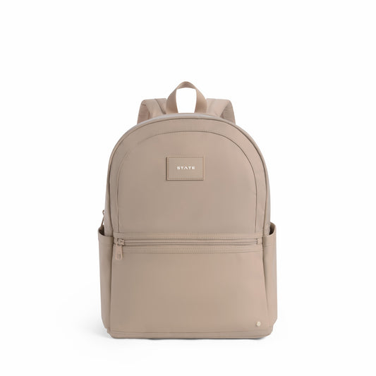 State Bags Evans Double Pocket Backpack Recycled Nylon Sand