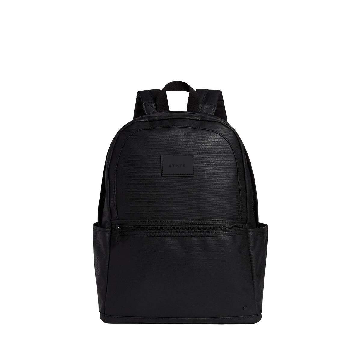 State Bags Kane Double Pocket Large Backpack Coated Canvas Black