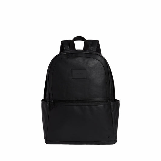 State Bags Kane Double Pocket Large Backpack Coated Canvas Black