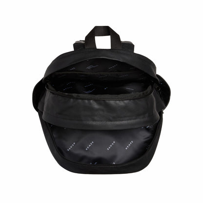 State Bags Kane Double Pocket Large Backpack Coated Canvas Black