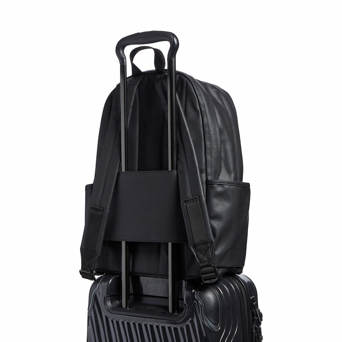 State Bags Kane Double Pocket Large Backpack Coated Canvas Black