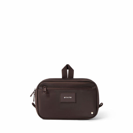 State Bags Hart Dopp Kit Nylon Brown