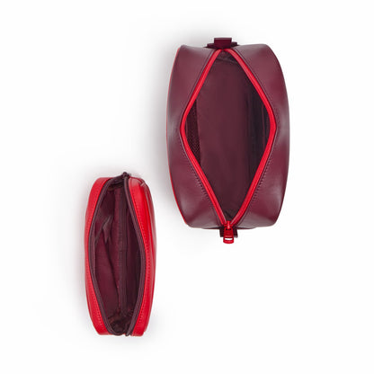 State Bags Travel Pouch Set of Two Vegan Leather Burgundy