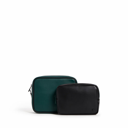 State Bags Travel Pouch Set of Two Vegan Leather Olive