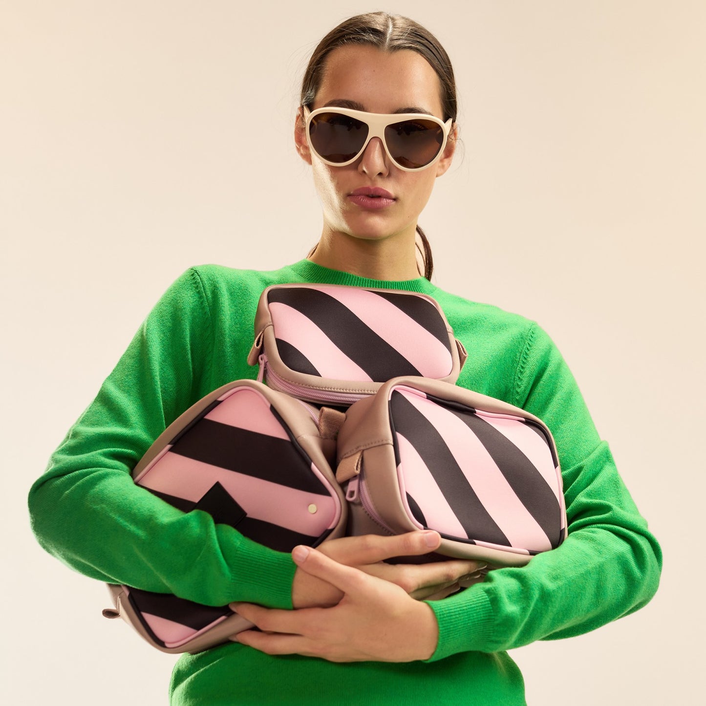 State Bags STATE Bags x Cynthia Rowley Travel Pouch Set of Three Stripes