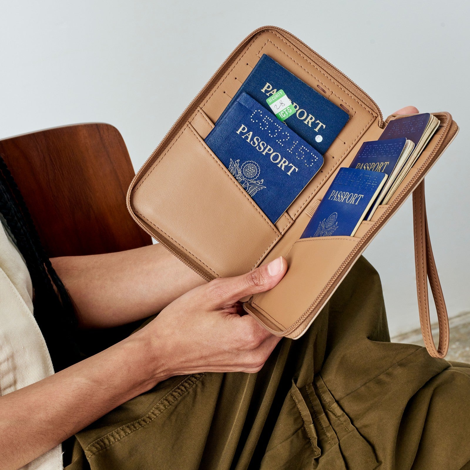 State Bags Passport Holder Vegan Leather Brown