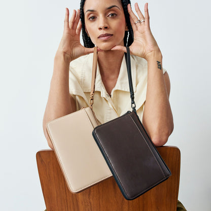 State Bags Passport Holder Vegan Leather Sand