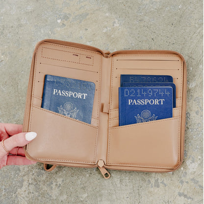 State Bags Passport Holder Vegan Leather Sand