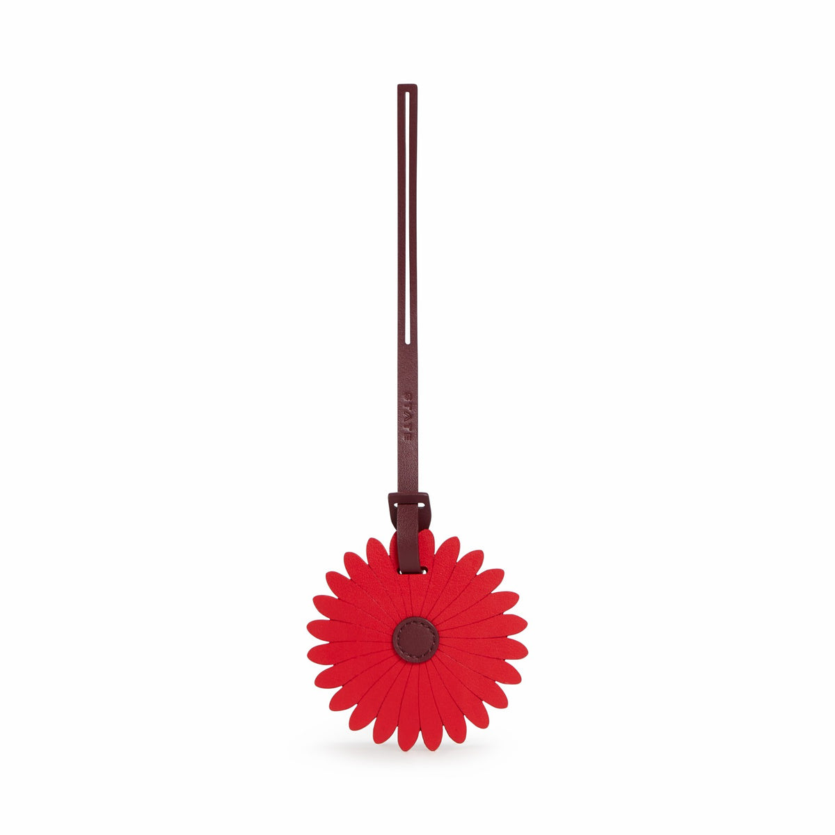 State Bags Flower Luggage Tag Vegan Leather Burgundy