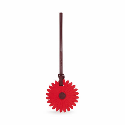 State Bags Flower Luggage Tag Vegan Leather Burgundy