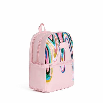 State Bags Kane Kids Double Pocket Backpack Recycled Poly Canvas Paint Wave
