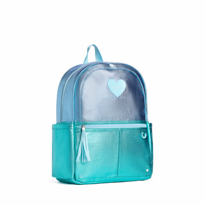 State Bags Kane Kids Travel Backpack Metallic Blue/Turquoise Colorblock