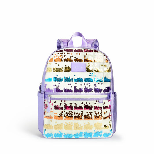 State Bags Kane Kids Backpack Lilac Quilted Sequins