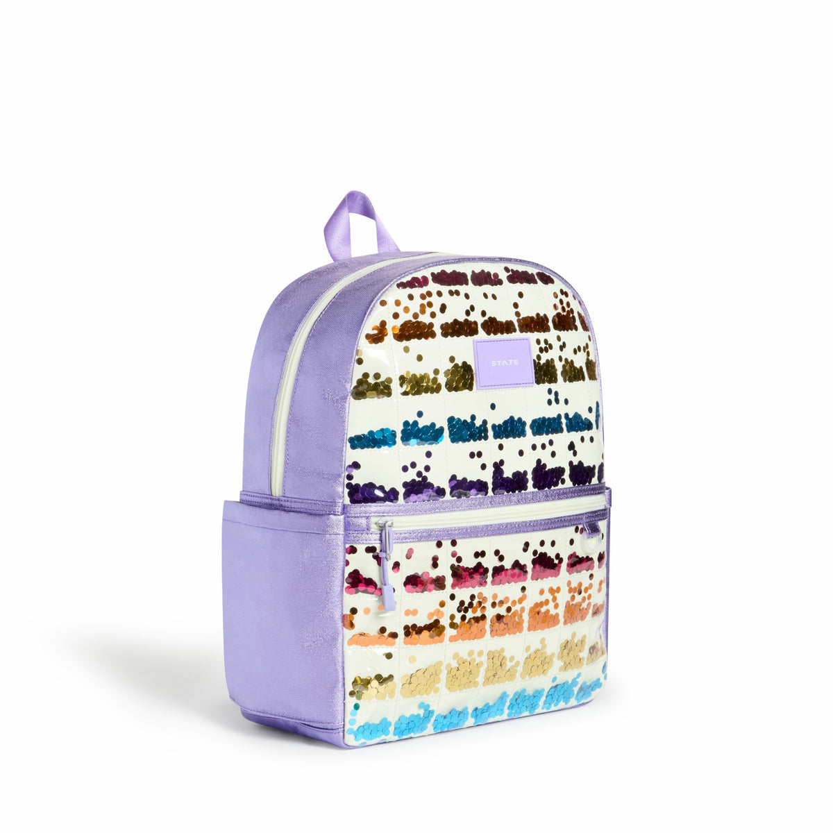 State Bags Kane Kids Backpack Lilac Quilted Sequins