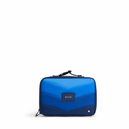State Bags Rodgers Lunch Box Nylon Puffer Blue Chevron