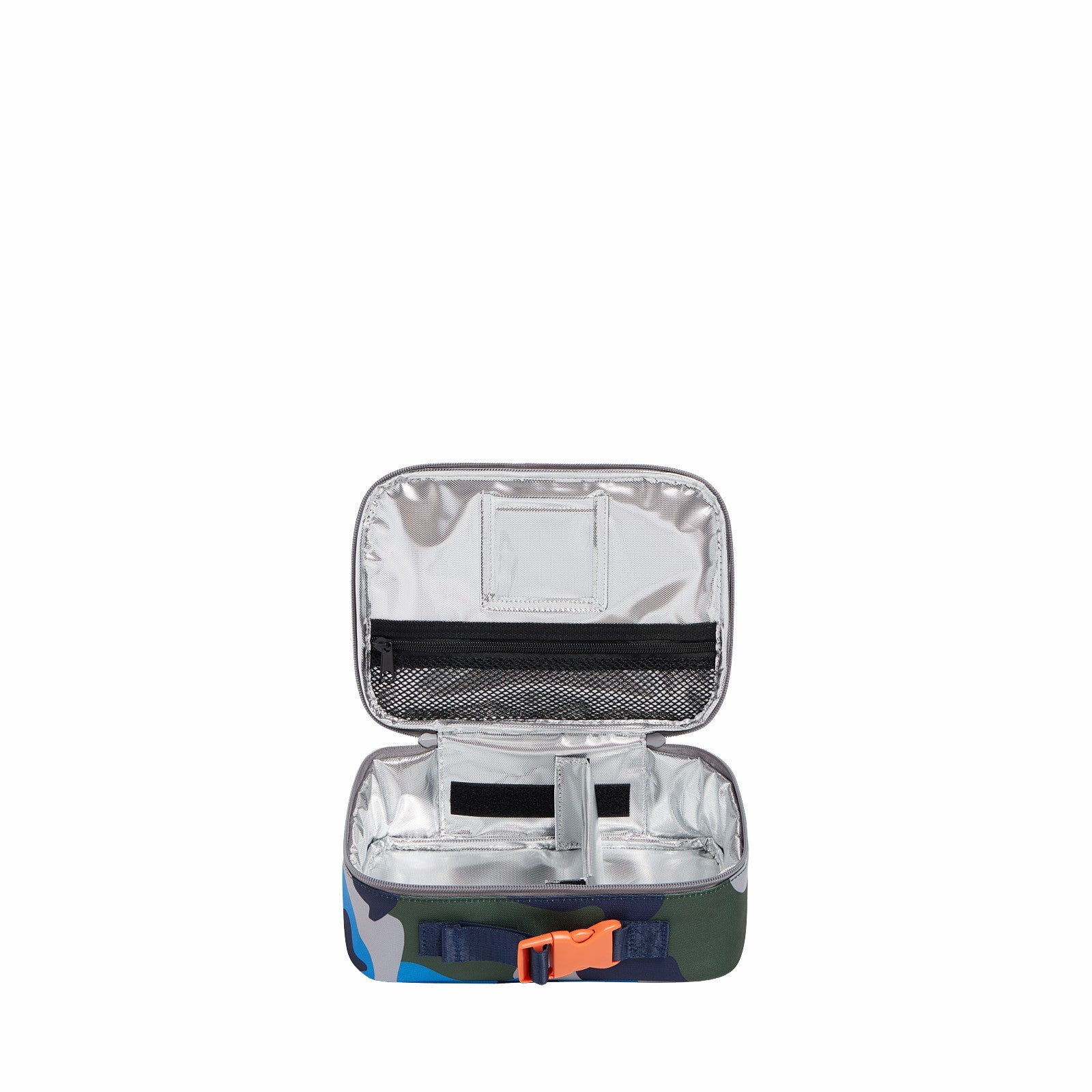 State Bags Rodgers Lunch Box Nylon Puffer Blue Chevron