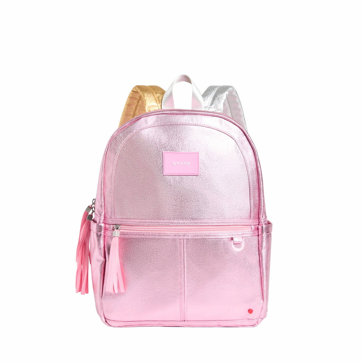 State Bags Kane Kids Travel Backpack Metallic Pink/Silver