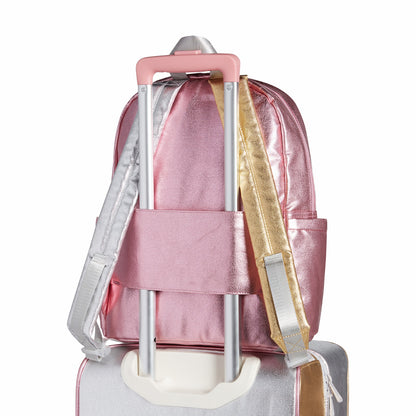 State Bags Kane Kids Travel Backpack Metallic Pink/Silver