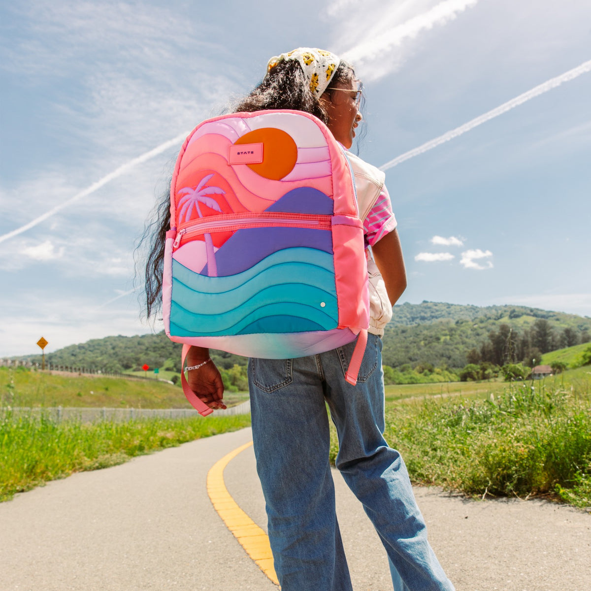 State Bags Kane Kids Backpack Nylon Puffer Sunset