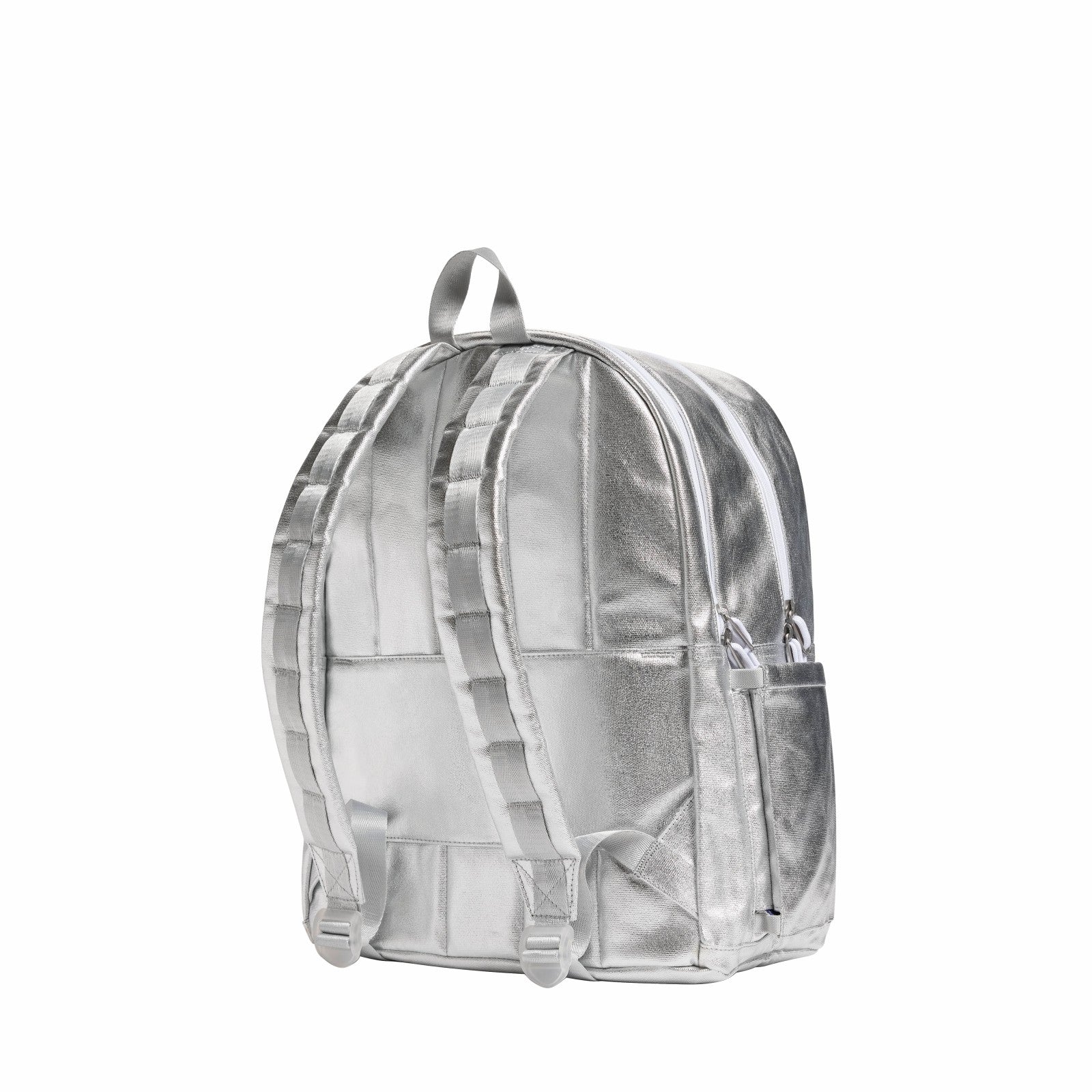 State Bags Kane Kids Double Pocket Backpack Metallic Fuzzy Hearts