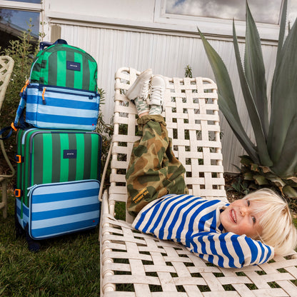 State Bags Kane Kids Travel Backpack Recycled Polyester Canvas Stripe