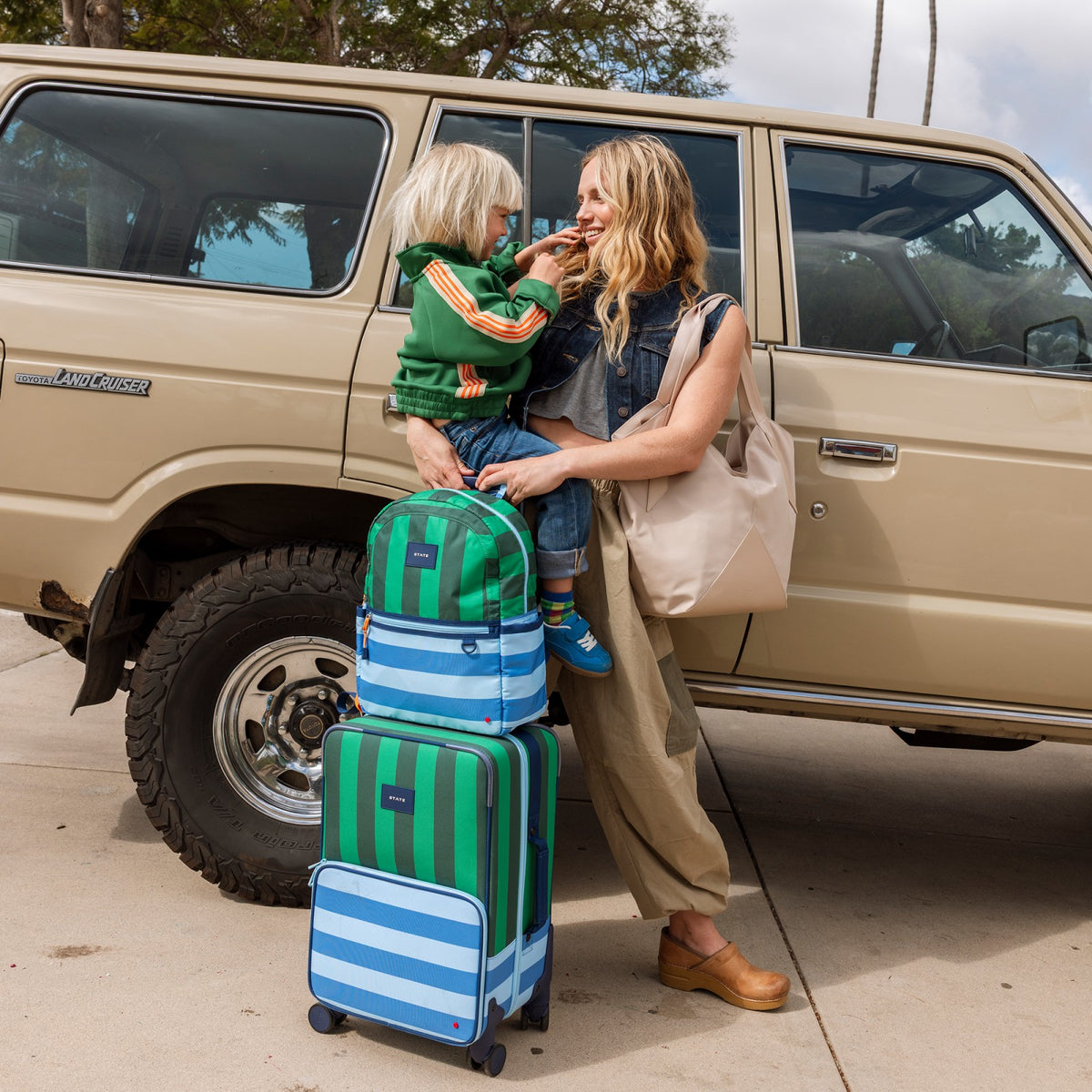 State Bags Kane Kids Travel Backpack Recycled Polyester Canvas Stripe