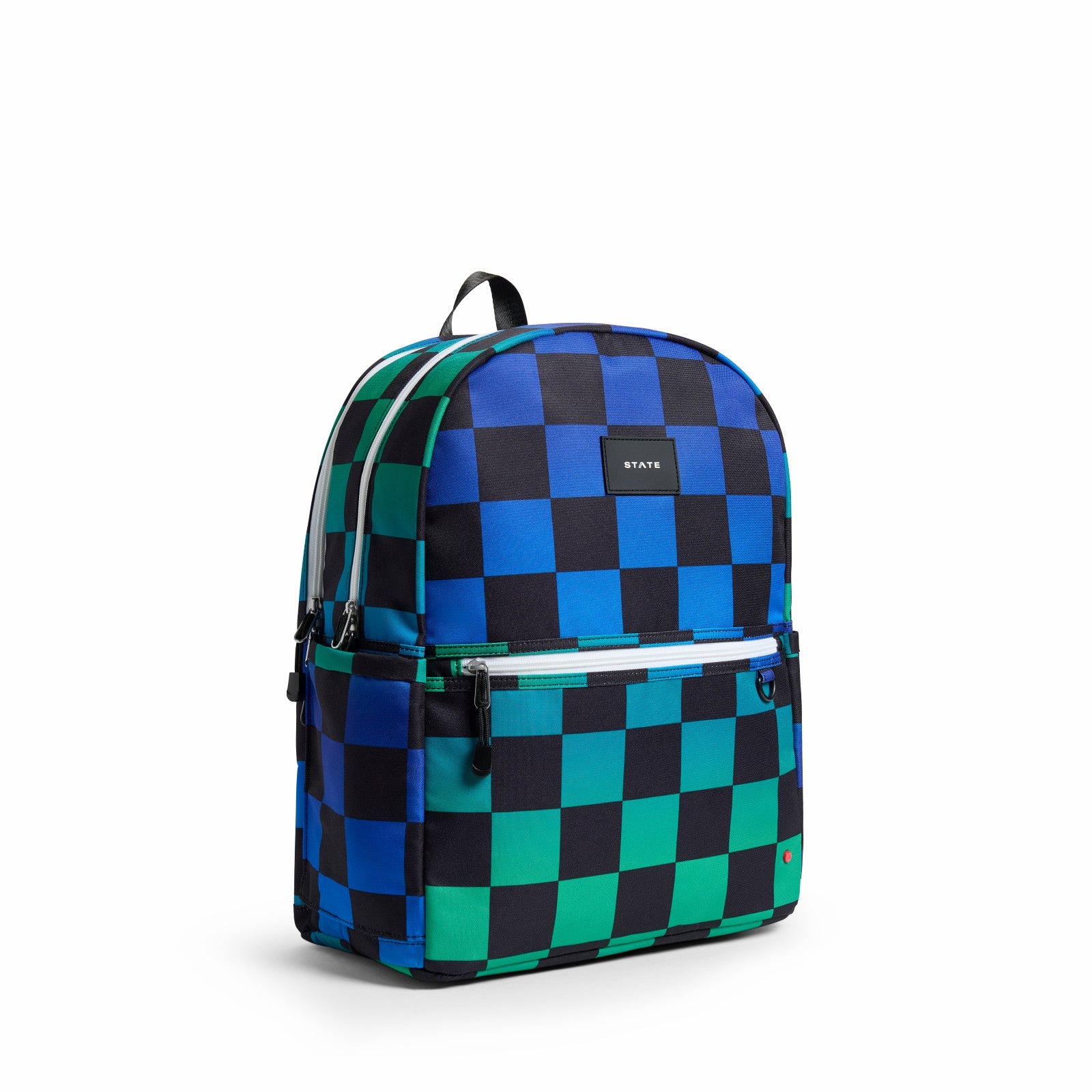 State Bags Kane Kids Large Backpack Recycled Poly Canvas Blue Check