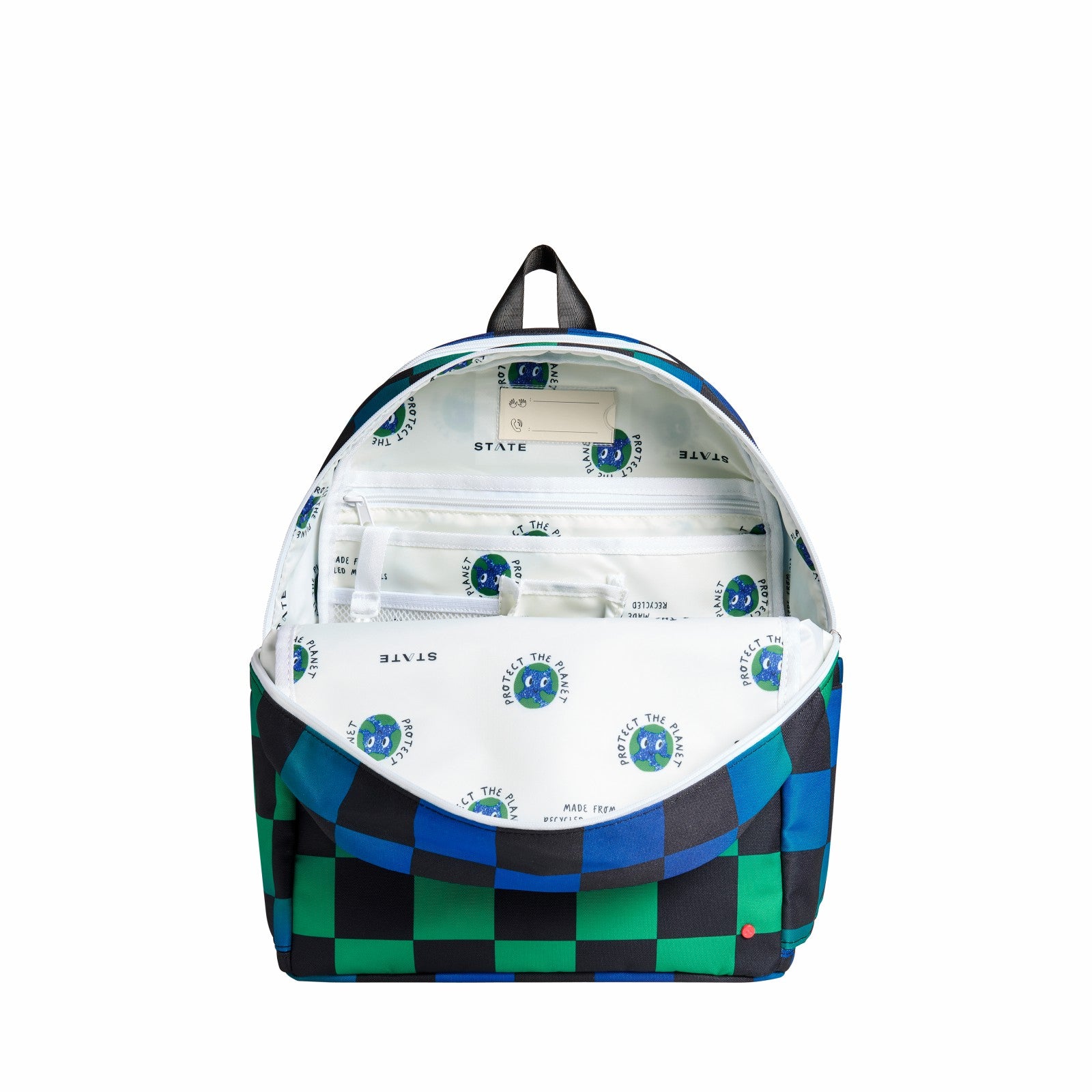State Bags Kane Kids Double Pocket Nylon Blue Gradient Diagonal Zipper