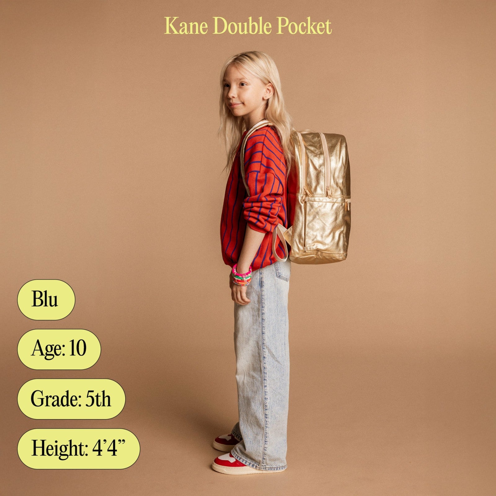 State Bags Kane Kids Double Pocket Nylon Blue Gradient Diagonal Zipper