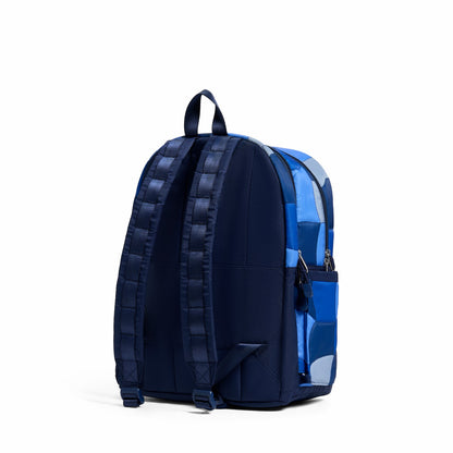 State Bags Kane Kids Double Pocket Nylon Puffer Blue Puffer Check