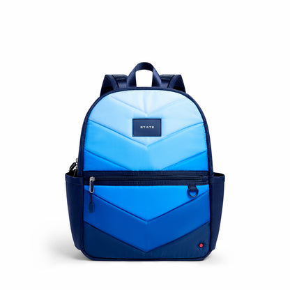 State Bags Kane Kids Double Pocket Nylon Puffer Blue Chevron
