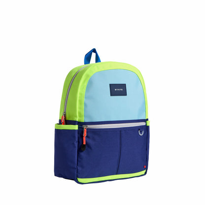 State Bags Kane Kids Travel Backpack Color Block Navy/Neon