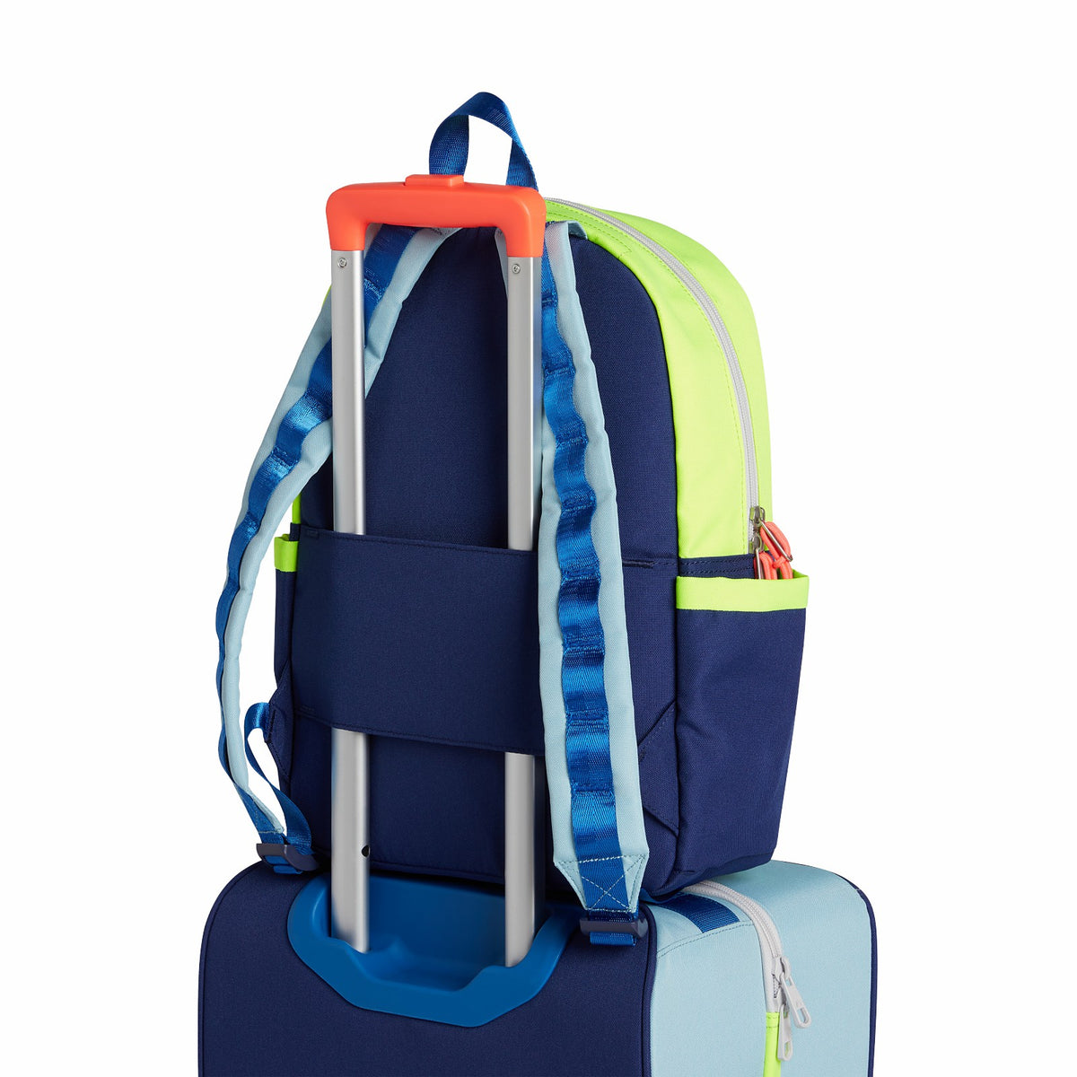 State Bags Kane Kids Travel Backpack Color Block Navy/Neon