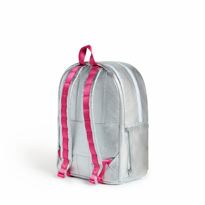 State Bags Kane Kids Double Pocket Backpack Metallic Happy Fuzzy Hearts