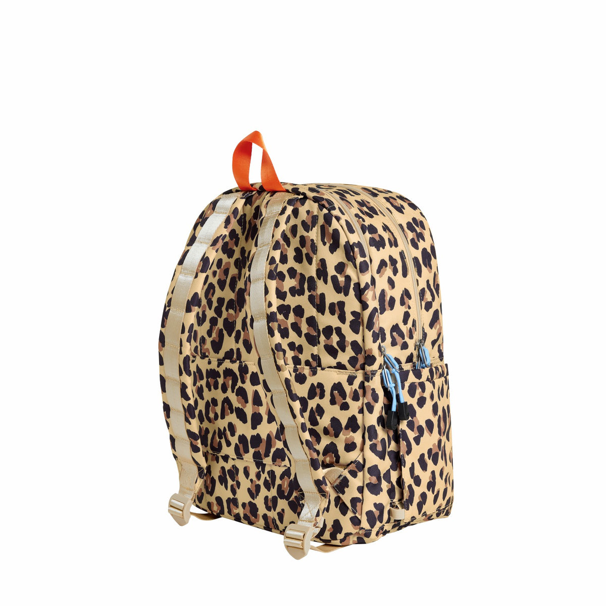 State Bags Kane Kids Double Pocket Backpack Recycled Poly Canvas Leopard
